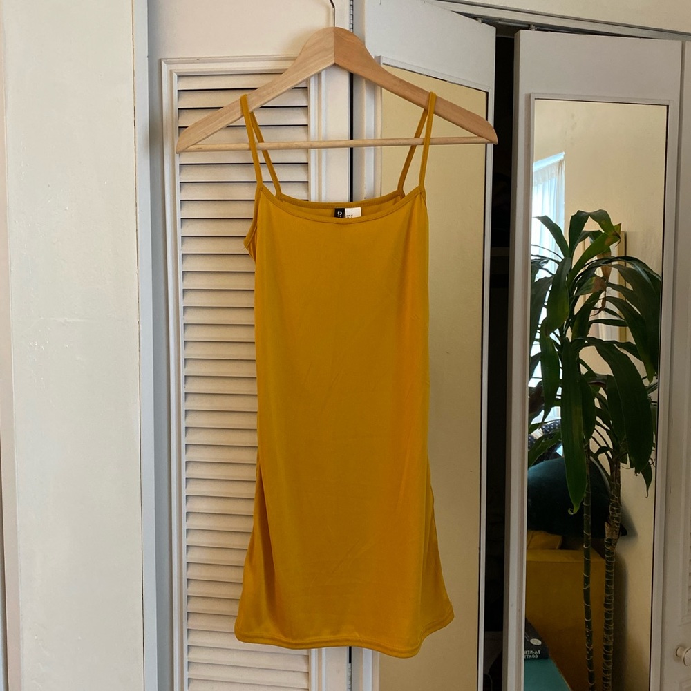Gold bodycon slip dress